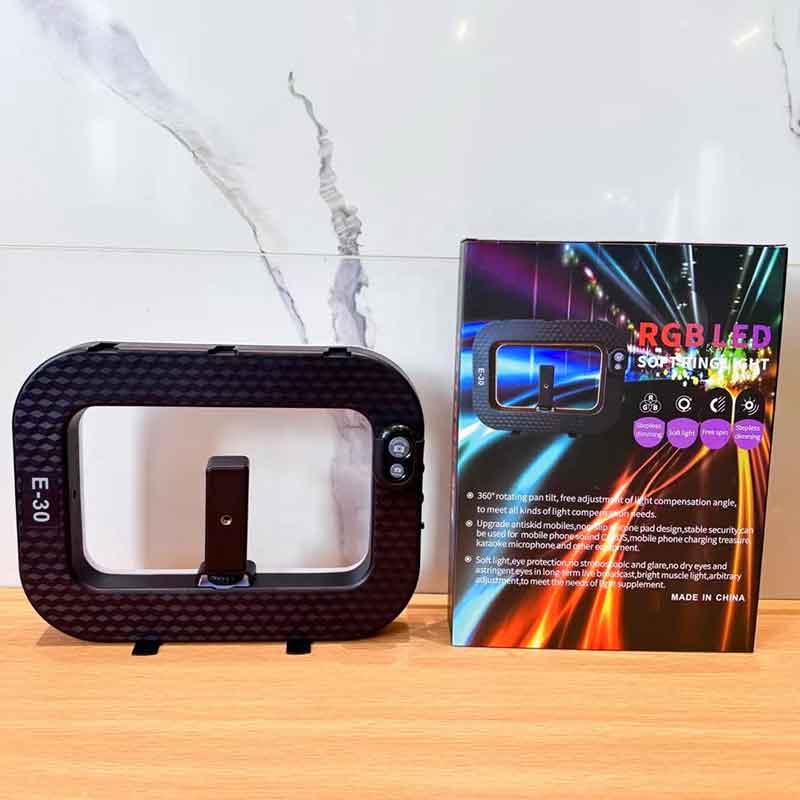 رینگ لایت سلفی موبایل LED LIGHT E-30 RGB - تصویر 3