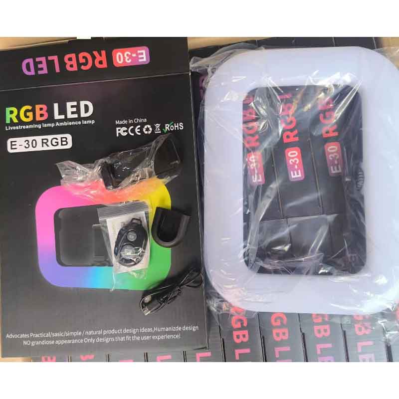 رینگ لایت سلفی موبایل LED LIGHT E-30 RGB