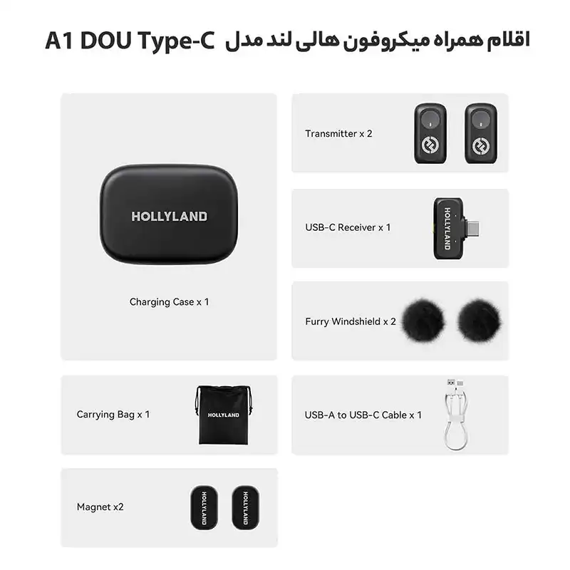 میکروفن بی سیم هالی لند Hollyland LARK A1 Duo