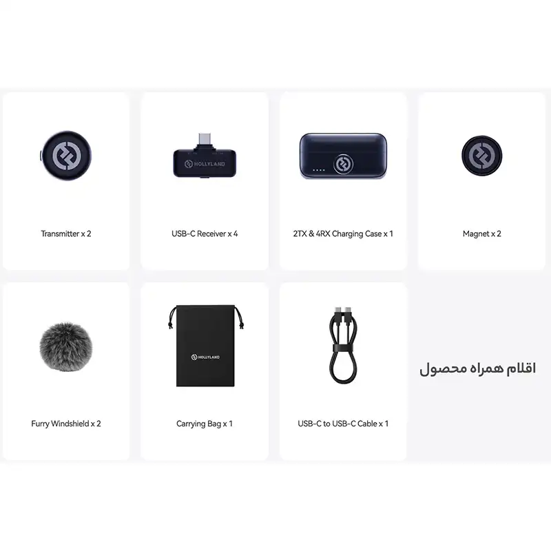 میکروفن بی سیم هالی لند Hollyland LARK M3 Combo 2TX 4RX